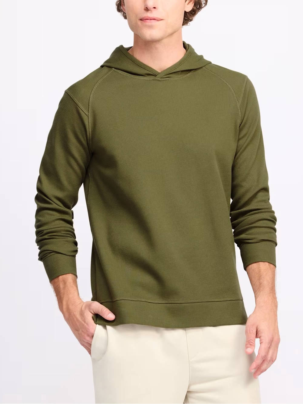Public Rec Waffle Knit Hoodie Olive Green Pullover Shirt